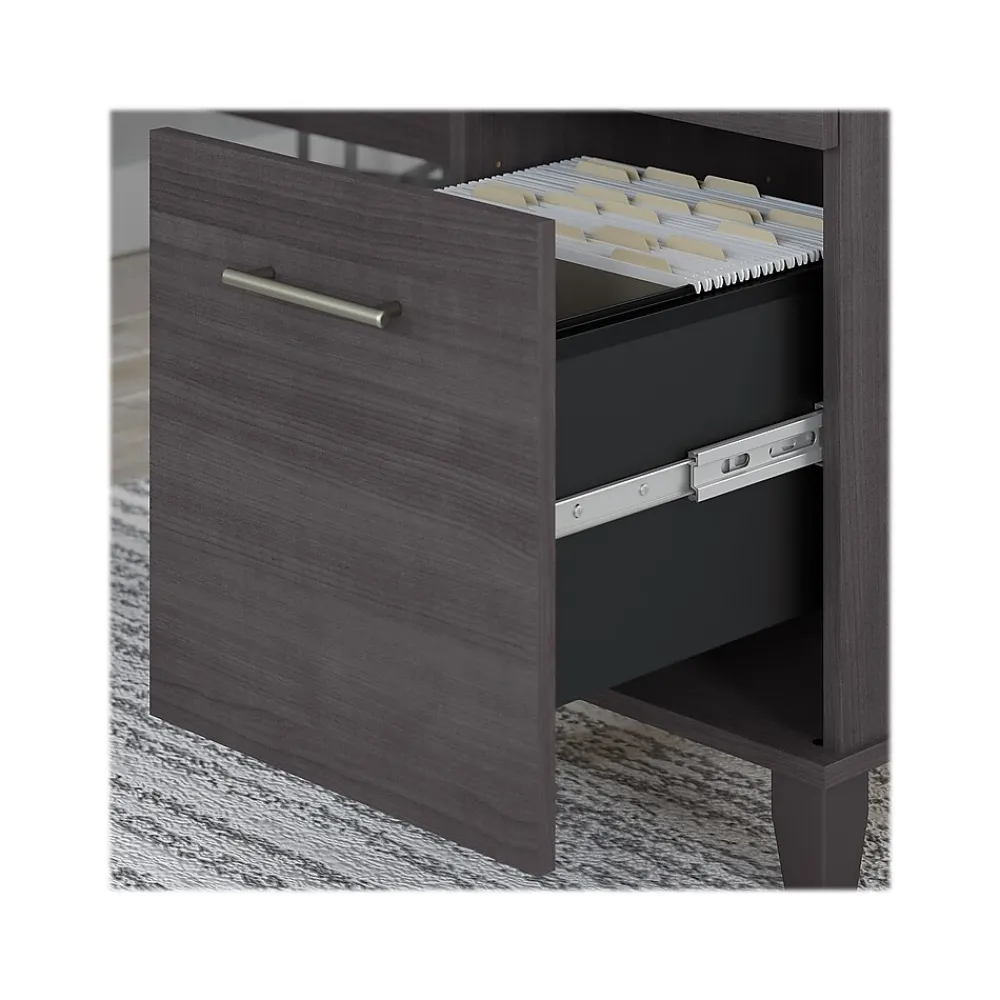 L-Desks*Bush Furniture Somerset 72"W L Shaped Desk with Hutch and Lateral File Cabinet, (SET009SG) Storm Gray