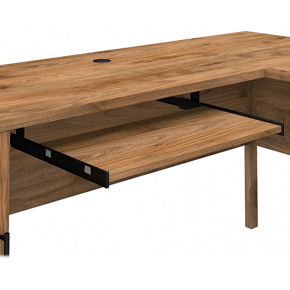 L-Desks*Bush Furniture Somerset 72"W L Shaped Desk with Hutch, (SET001FW) Fresh Walnut