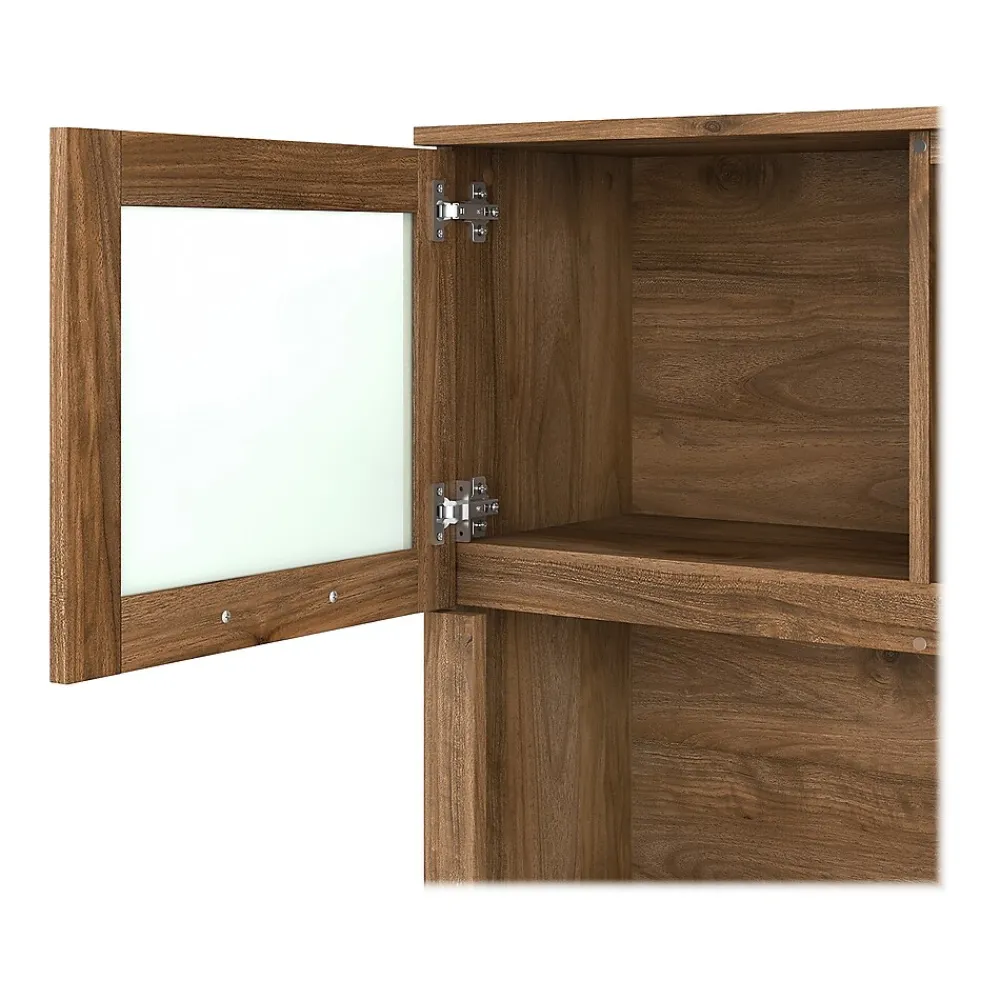L-Desks*Bush Furniture Somerset 60"W L Shaped Desk with Hutch, (SET002FW) Fresh Walnut