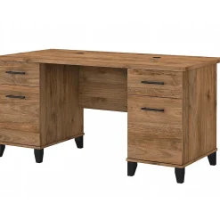 Computer Desks*Bush Furniture Somerset 60"W Office Desk with Drawers, (WC81328K) Fresh Walnut