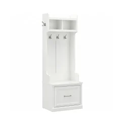 Storage Cabinets*Bush Furniture Woodland 24W Hall Tree and Small Shoe Bench with Drawer, White Ash (WDL007WAS)
