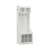 Storage Cabinets*Bush Furniture Woodland 24W Hall Tree and Small Shoe Bench with Shelves, White Ash (WDL008WAS)