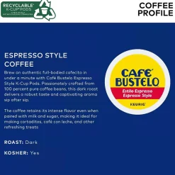 Cafe Bustelo Espresso Coffee, Dark Roast, Keurig® K-Cup® Pods, 24/Box (6106)