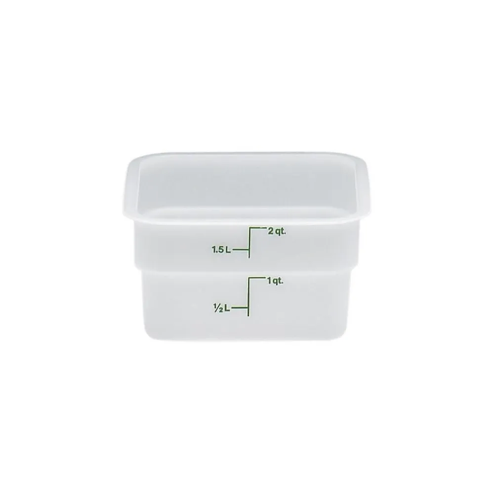 Cambro 2 Qt. CamSquare® Food Storage Container, 7 1/4" L x 7 1/4" W x 3 7/8" H, White (2SFSP148)