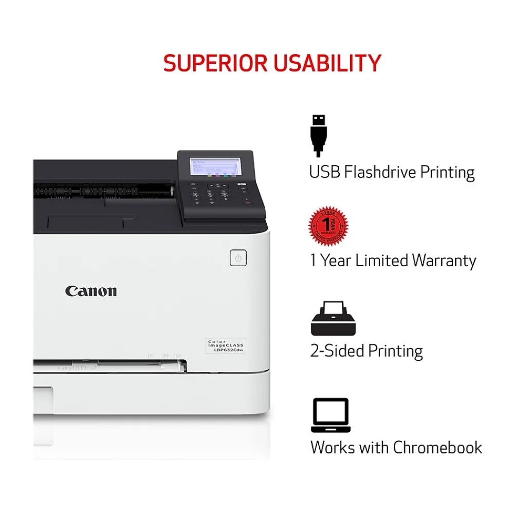 Canon imageCLASS LBP632Cdw Wireless Color Laser Printer, Single-Function, Print (LBP632CDW)