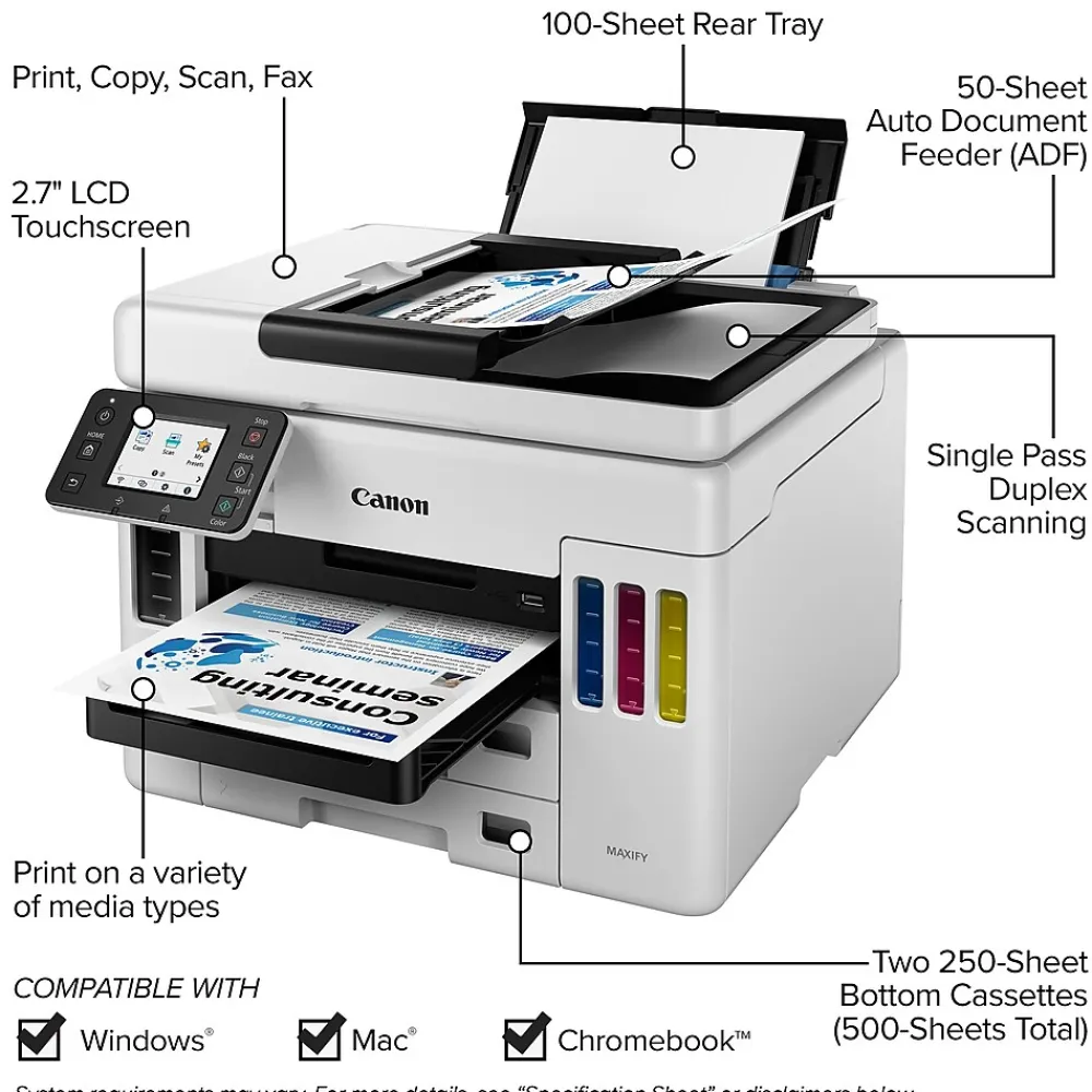 Canon MegaTank MAXIFY GX7021 Wireless Color All-in-One Inkjet Printer (4471C037)