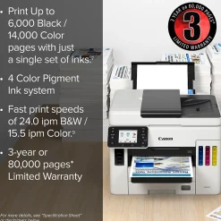 Canon MegaTank MAXIFY GX7021 Wireless Color All-in-One Inkjet Printer (4471C037)