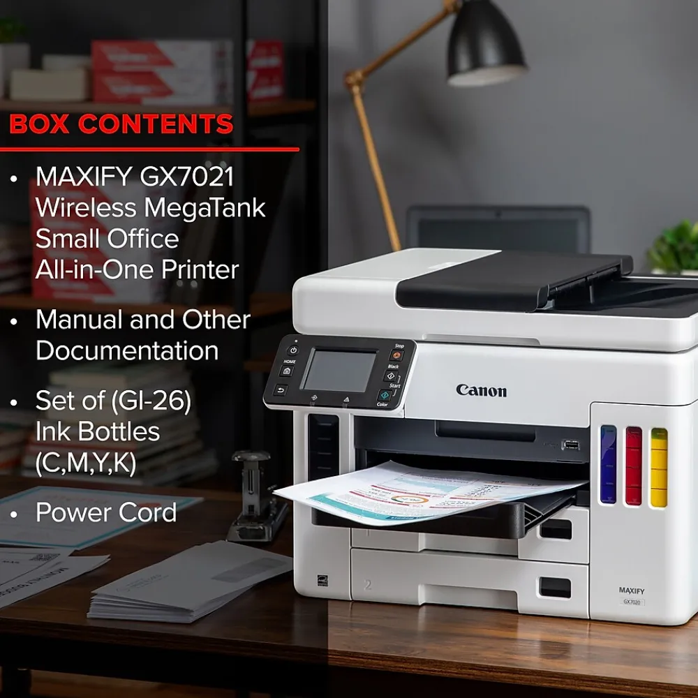 Canon MegaTank MAXIFY GX7021 Wireless Color All-in-One Inkjet Printer (4471C037)
