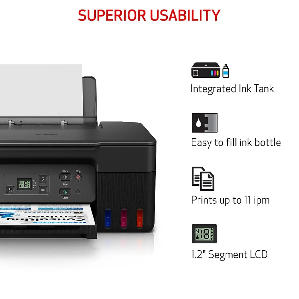 Canon MegaTank PIXMA G2270 Color All-in-One Inkjet Printer (5804C002)