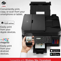 Canon MegaTank PIXMA G7020 Wireless Color Inkjet Printer, All-In-One Supertank, Print, Scan, Copy, Fax (3114C002)