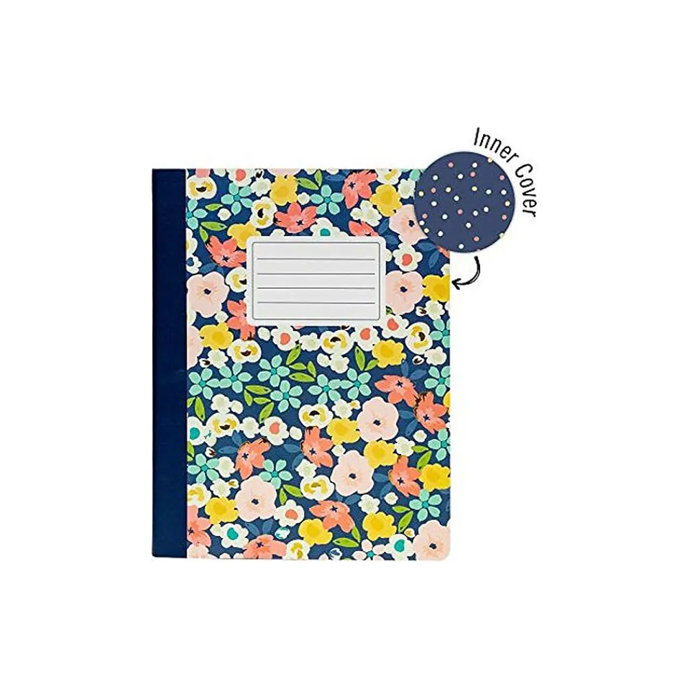 Composition Notebooks|Carpe Diem Floral Love Composition Notebooks, 7.5" x 9.75", College-Ruled, 70 Sheet, Assorted Colors, 3/Pack(9096-CD)