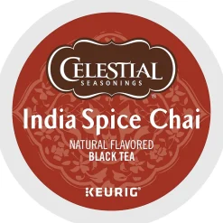 Celestial Seasonings India Spice Chai Tea, 0.13 oz. Keurig® K-Cup®p Pods, 24/Box (14738)