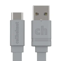 cellhelmet 2.1-Amp Single-USB Wall Charger with USB-A to USB-C Round Cable, 3 Feet (WALL-2.1/1+R-USB-C-3-G)