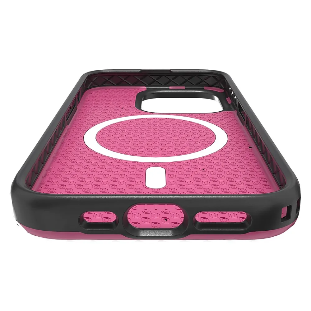 cellhelmet Fortitude Series Magsafe Phone Case for iPhone 15 Pro (6.1"), Vivid Magenta (C-FORT-i15-6.1PRO-MAG)