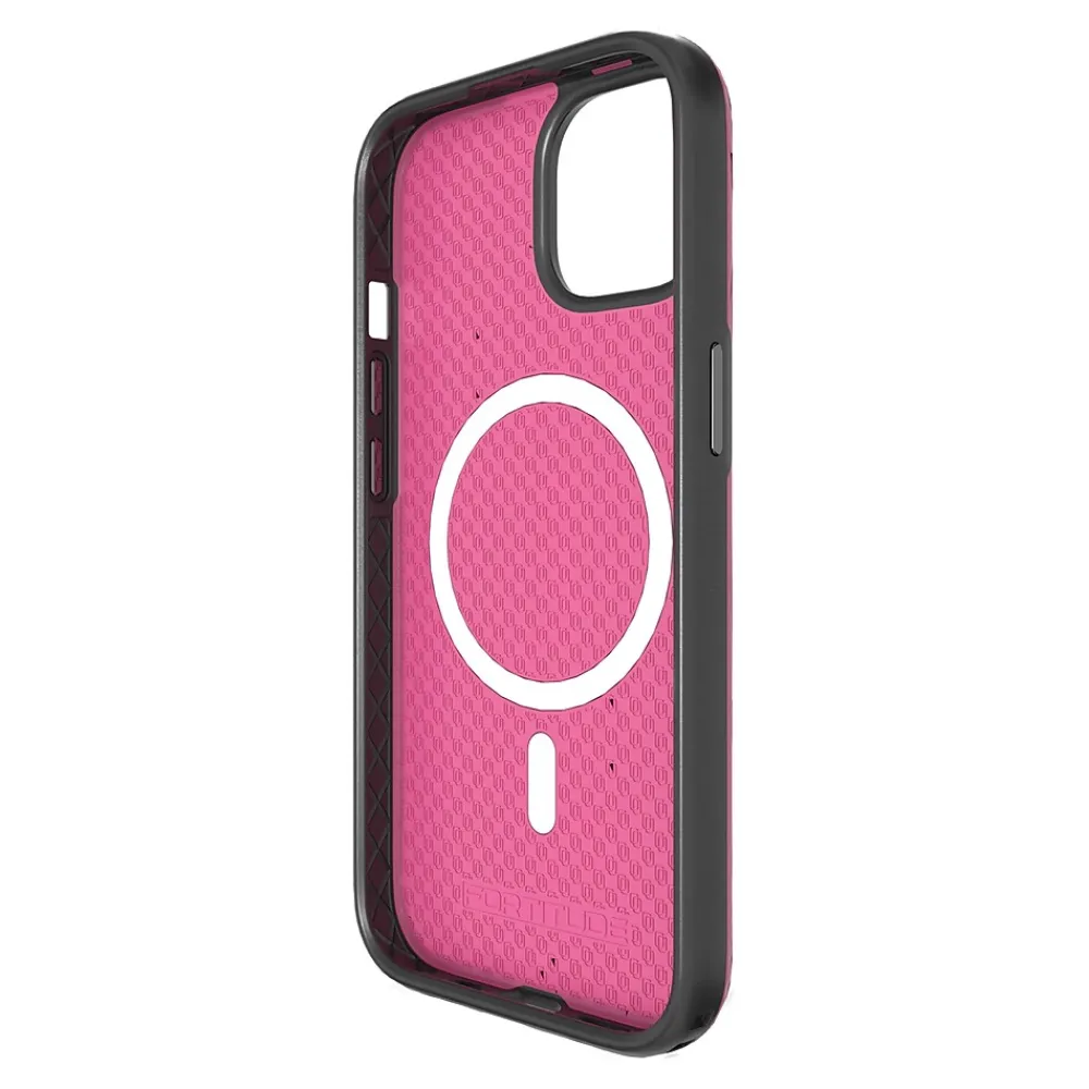 cellhelmet Fortitude Series MagSafe Phone Case for iPhone 15 (6.1"), Vivid Magenta (C-FORT-i15-6.1-MAG)