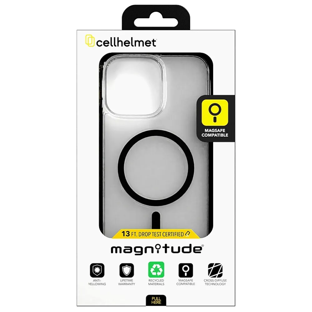 cellhelmet Magnitude Series MagSafe Phone Case for iPhone 16 Pro Max, Shock Absorbing, Onyx Black (CM-107-BLK)