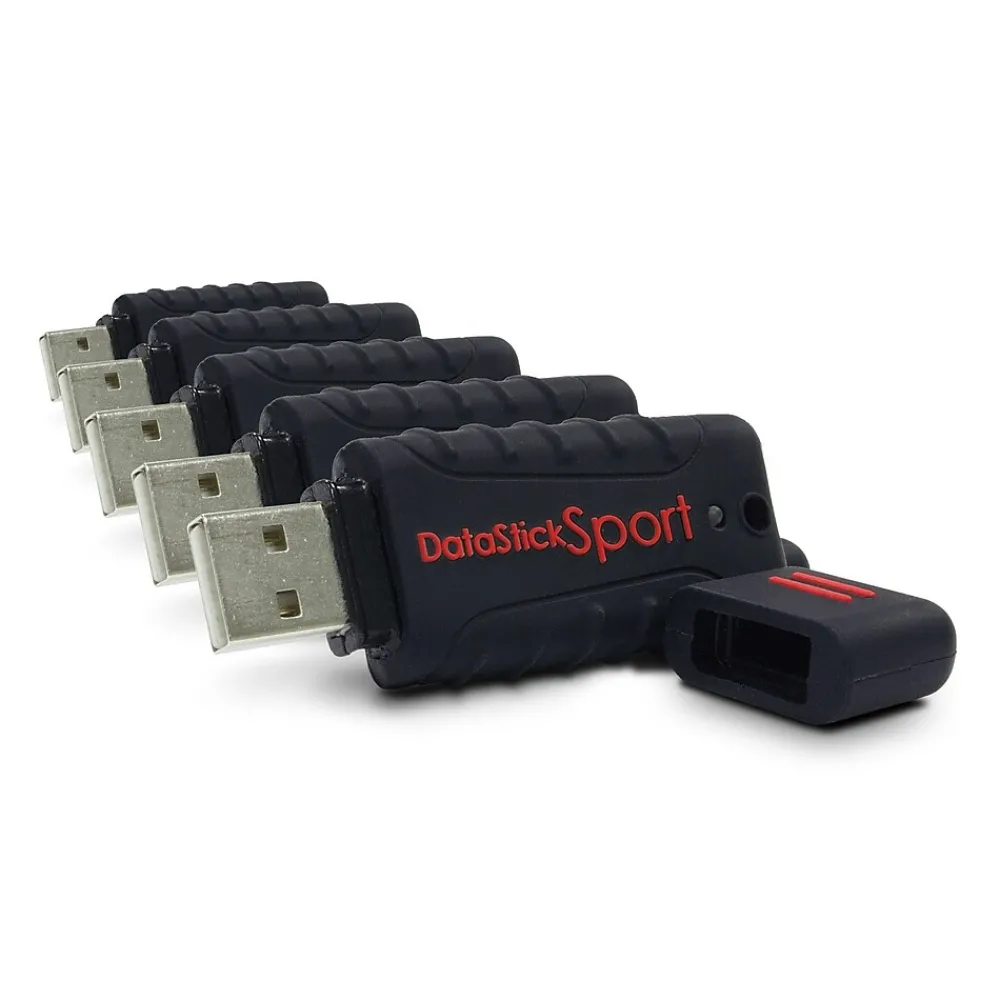 Hot Centon DataStick Sport Waterproof 32GB USB 2.0 Type A Flash Drive, Black, 5/Pack (DSW32GB5PK)