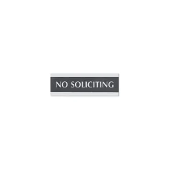 U.S. Stamp & Sign Century Series Office Sign, 3" x 9", No Soliciting (4758)