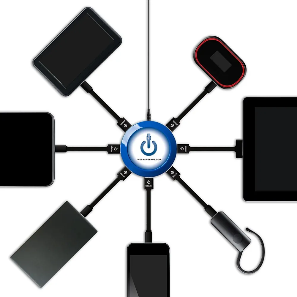 USB Charging Station for Multiple Brands, Blue (CRGRD-X7-004)<ChargeHub Clearance