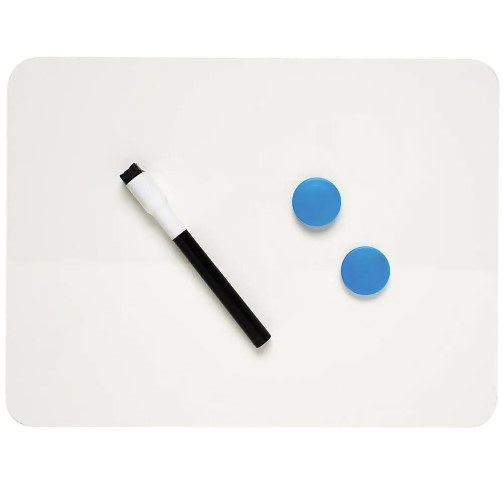 Dry Erase*CLI Charles Leonard 2-Sided Magnetic Plastic Mobile Dry-Erase Whiteboard, 9" x 12", 3/Pack (CHL35130-3)