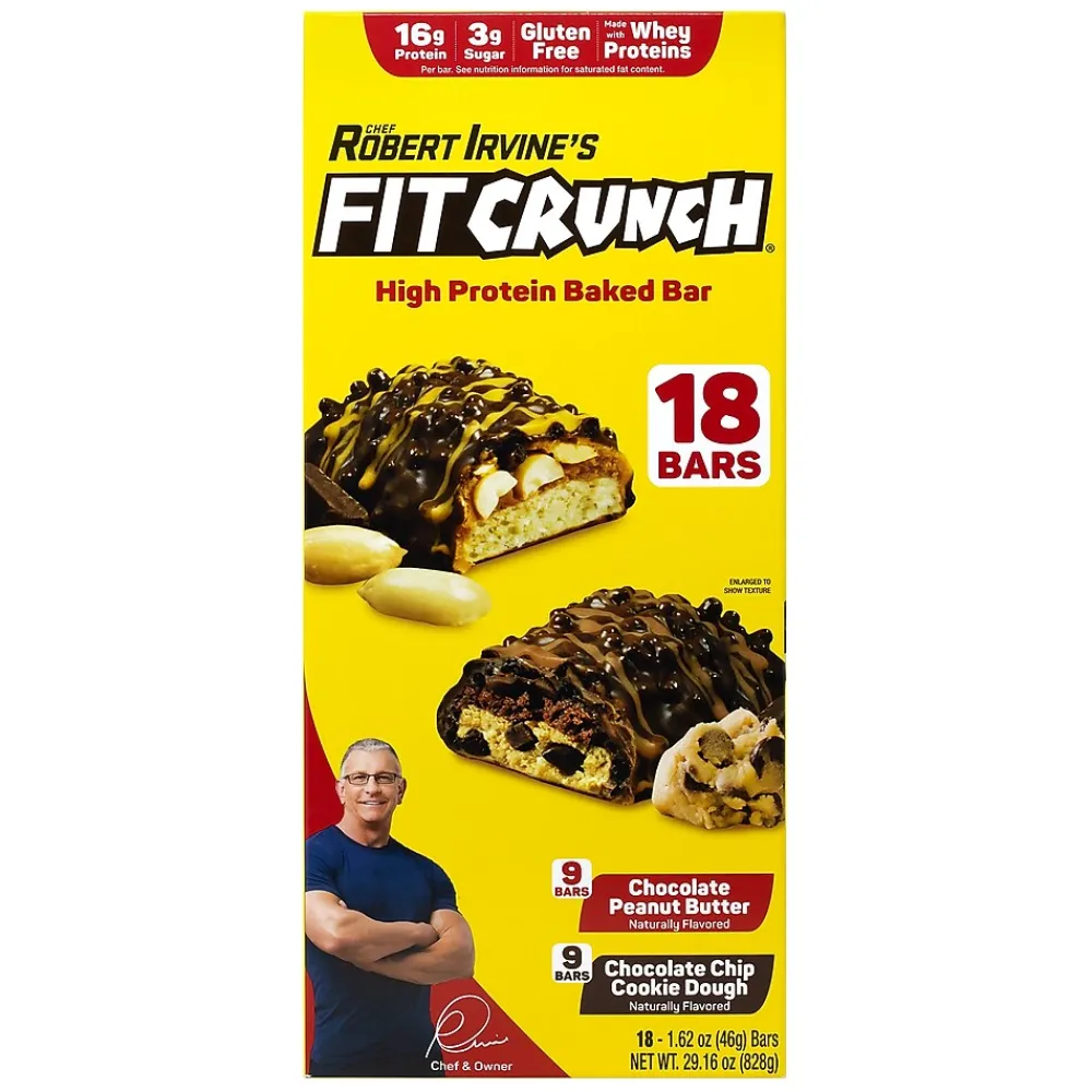 FITCRUNCH Chef Robert Irvine's High Protein Bars, Variety Pack (1.62 oz., 18 ct.)