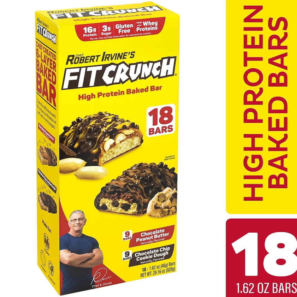 FITCRUNCH Chef Robert Irvine's High Protein Bars, Variety Pack (1.62 oz., 18 ct.)