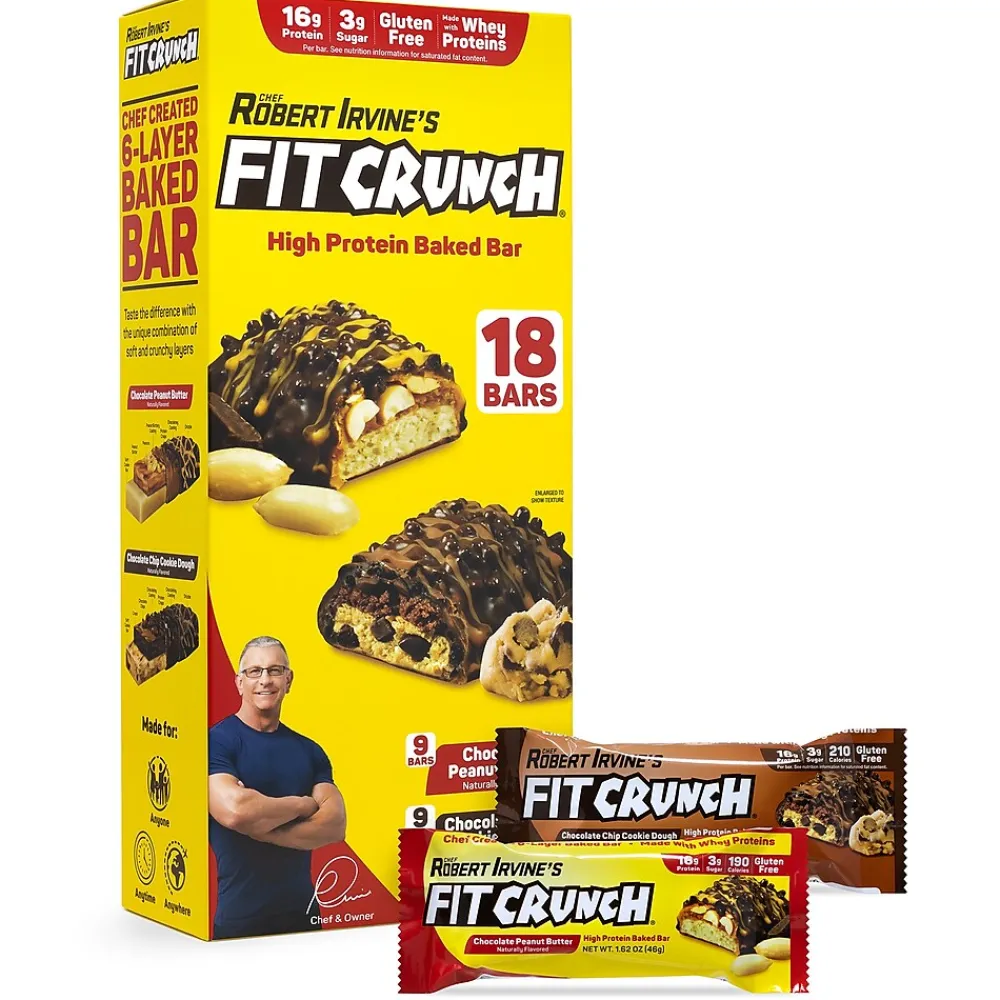 FITCRUNCH Chef Robert Irvine's High Protein Bars, Variety Pack (1.62 oz., 18 ct.)