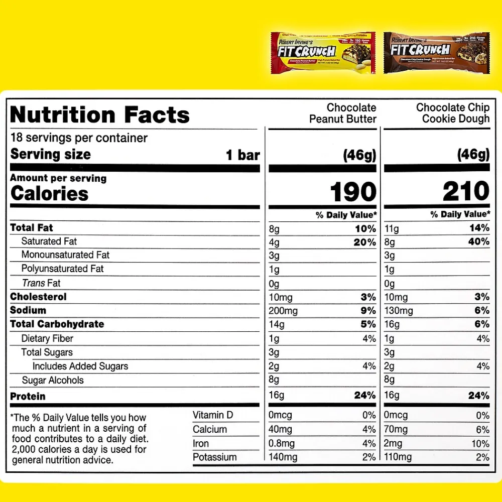 FITCRUNCH Chef Robert Irvine's High Protein Bars, Variety Pack (1.62 oz., 18 ct.)
