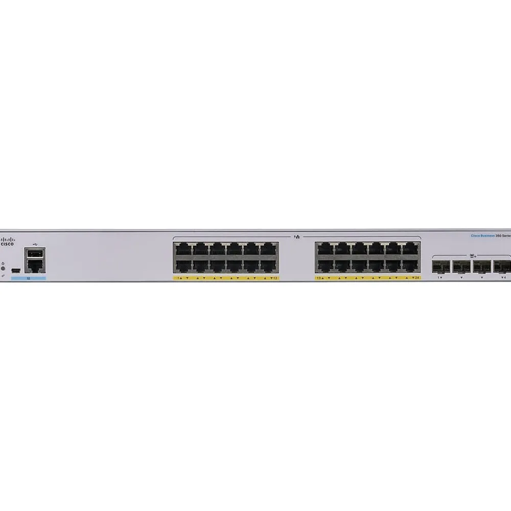 Discount Cisco Business 350 Series 28-Port Gigabit Ethernet Managed Switch, Silver (CBS350-24FP-4X-NA)