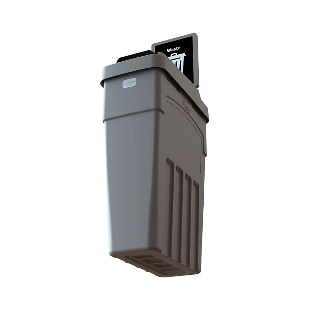 LeanStream Plastic Trash Can, 23 Gallon, Gray (LS1B-002)<CleanRiver Clearance