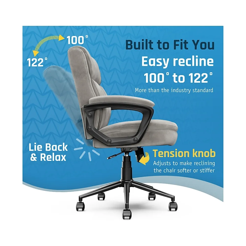 Office Chairs*Click365 Transform 2.0 Ergonomic Fabric Swivel Desk Chair, (CCHR10007D) Gray