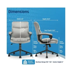 Office Chairs*Click365 Transform 2.0 Ergonomic Fabric Swivel Desk Chair, (CCHR10007D) Gray