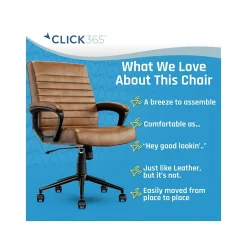 Ergonomic Chairs*Click365 Transform 3.0 Ergonomic Bonded Leather Swivel Desk Chair, (CCHR10008A) Cognac