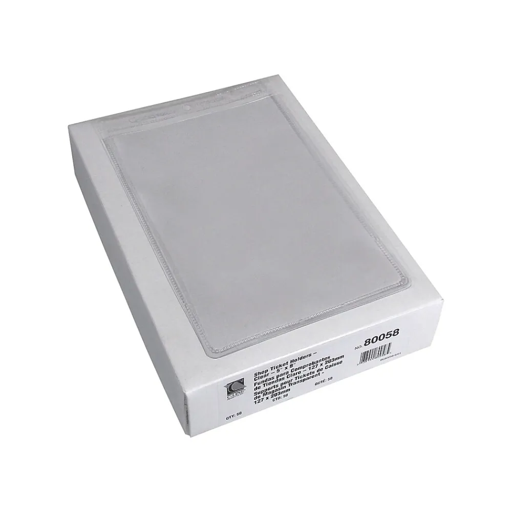Sheet Protectors|C-Line Job Ticket Holders, 5" x 8", Clear, 50/Box (80058)