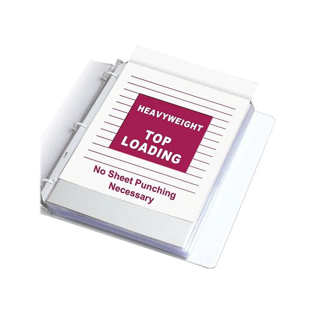 Sheet Protectors|C-Line Top-Load Heavyweight Sheet Protectors, 8-1/2" x 11", Clear, 100/Box (62023)