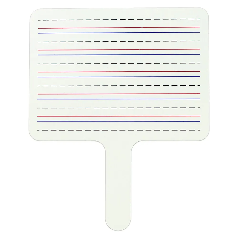 Dry Erase*C-Line Two-Sided Dry Erase Answer Paddle, Lined/Plain, 10" x 8", Pack of 6 (CLI40670-6)