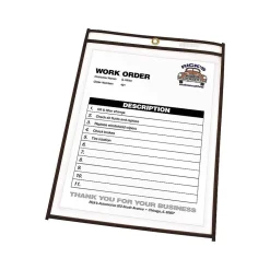 Sheet Protectors|C-Line Vinyl Job Ticket Holders, 9" x 12", Clear with Black Edges25/Box (46912)