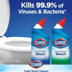 Disinfecting Toilet Bowl Cleaner with Bleach, Rain Clean Scent, 24 Oz., 2/Pack, 6 Packs/Carton (30924)<Clorox Best