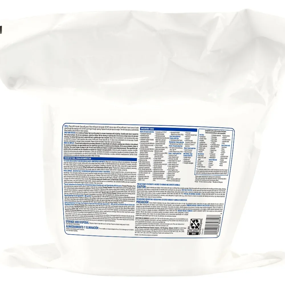 Healthcare Disinfecting Wipes Refill, 110 Wipes/Pouch (30359)<Clorox Best