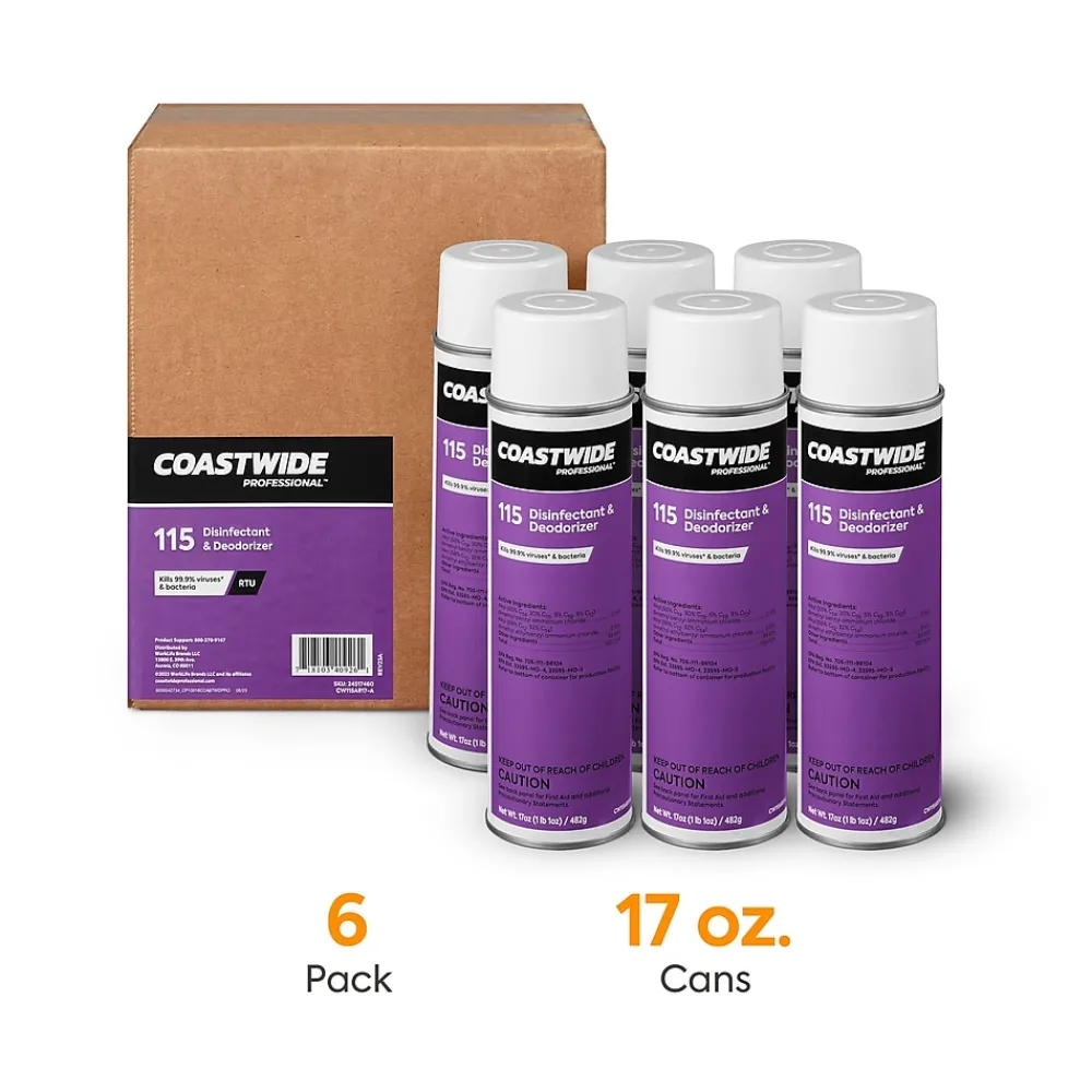 115 Disinfectant & Deodorizer, 17 Oz., 6/Carton (CW115AR17-A)<Coastwide Professional