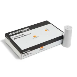 ™ 60 Gallon Trash Bag with 30% PCR, 38" x 58", Low Density, 0.8 mil, Clear, 100 Bags/Box (CW62413)<Coastwide Professional Best