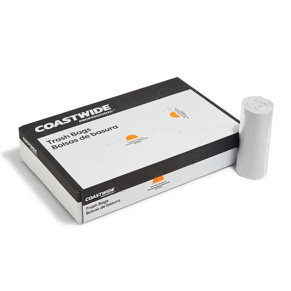 ™ 33 Gallon Trash Bag with 30% PCR, 33" x 39", Low Density, 0.8 mil, Clear, 200 Bags/Box (CW62420)<Coastwide Professional