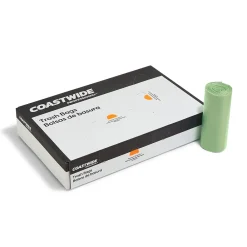 ™ 60 Gallon Trash Bag with 30% PCR, 38" x 58", Low Density, 0.8 mil, Green, 100 Bags/Box (CW62423)<Coastwide Professional Clearance