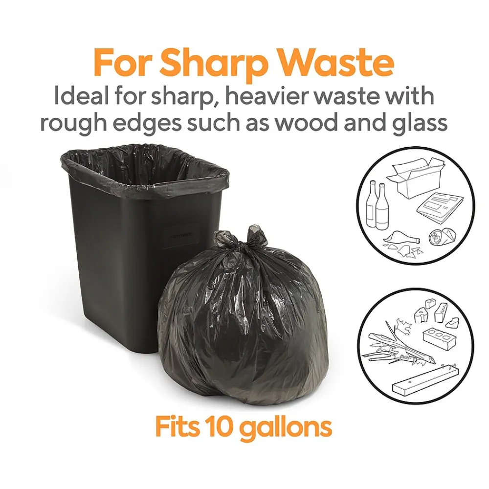™ 7-10 Gallon Trash Bag, 24" x 23", Low Density, 0.35 mil, Black, 500 Bags/Box (CW21759)<Coastwide Professional Hot