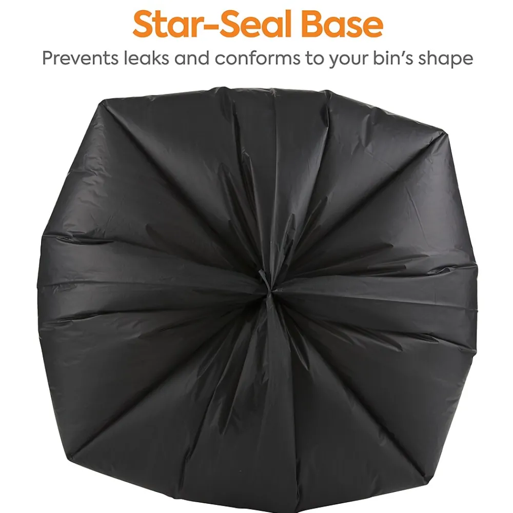 ™ 55-60 Gallon Trash Bag, 38" x 60", High Density, 22 mic, Black, 150 Bags/Box (CW17712)<Coastwide Professional Clearance