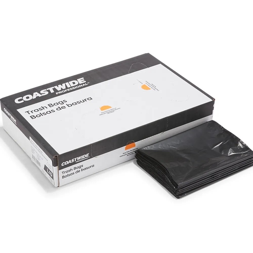 ™ 55-60 Gallon Trash Bag, 38" x 58", Low Density, 0.95 mil, Black, 100 Bags/Box (CW18188)<Coastwide Professional Clearance