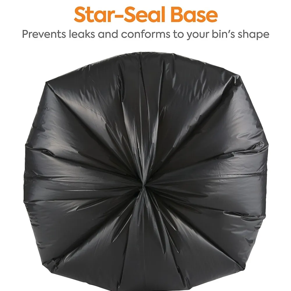 ™ 55-60 Gallon Trash Bag, 38" x 58", Low Density, 0.95 mil, Black, 100 Bags/Box (CW18188)<Coastwide Professional Clearance