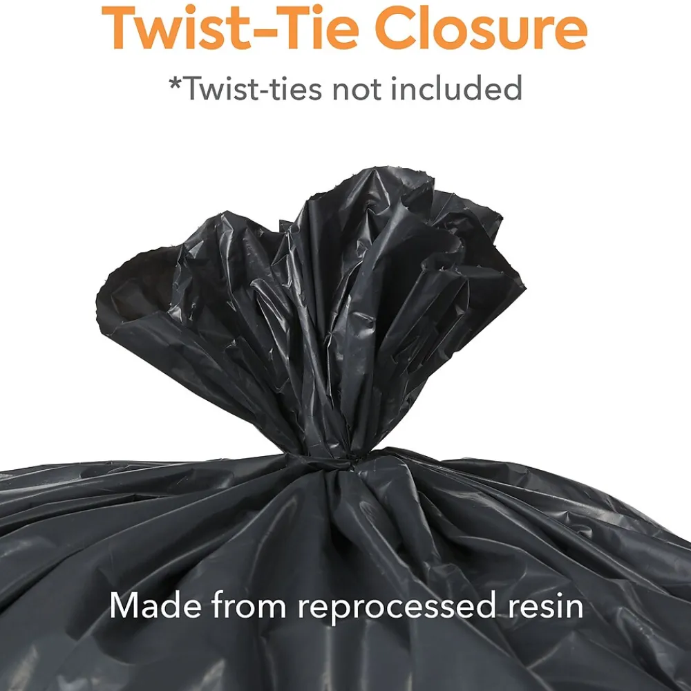 ™ 50-56 Gallon Trash Bag, 43" x 47", Low Density, 1.8 mil, Black, 100 Bags/Box (CW18209)<Coastwide Professional Best