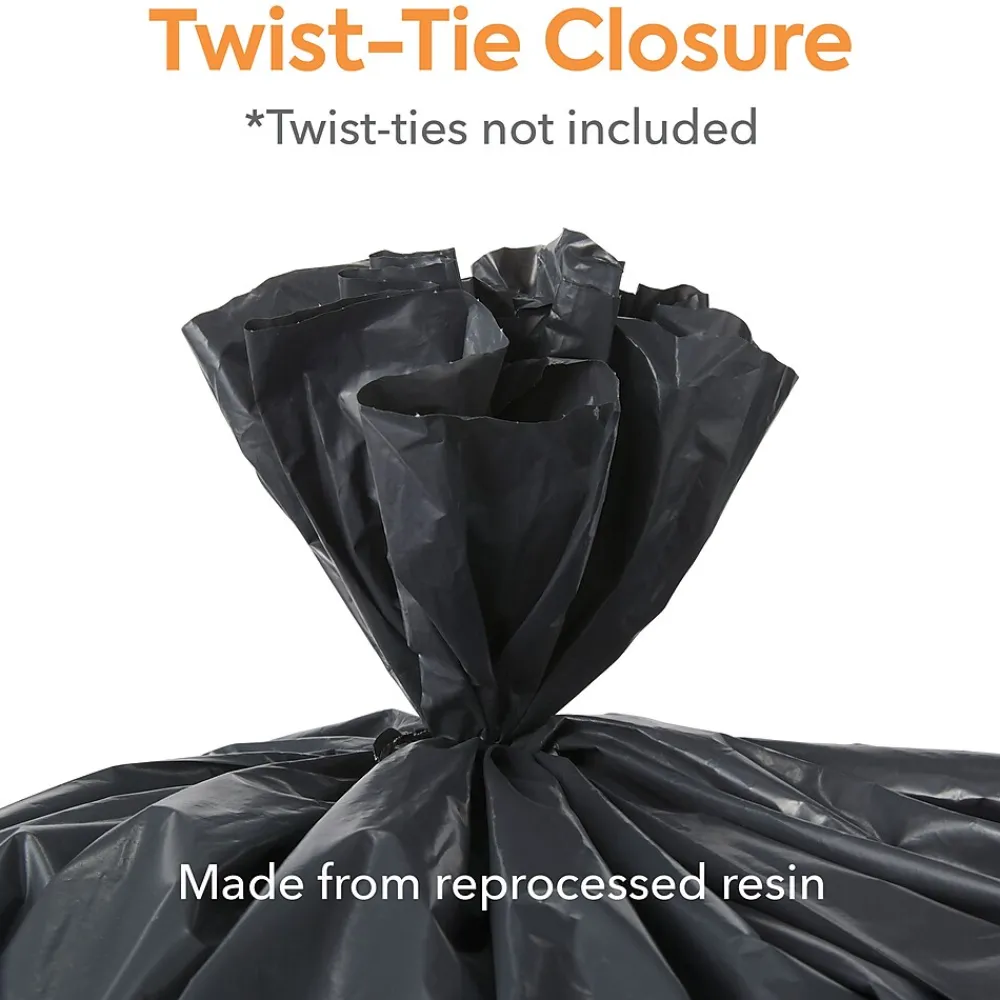 ™ 55-60 Gallon Trash Bag, 38" x 58", Low Density, 1.8 mil, Black, 100 Bags/Box (CW18207)<Coastwide Professional Outlet