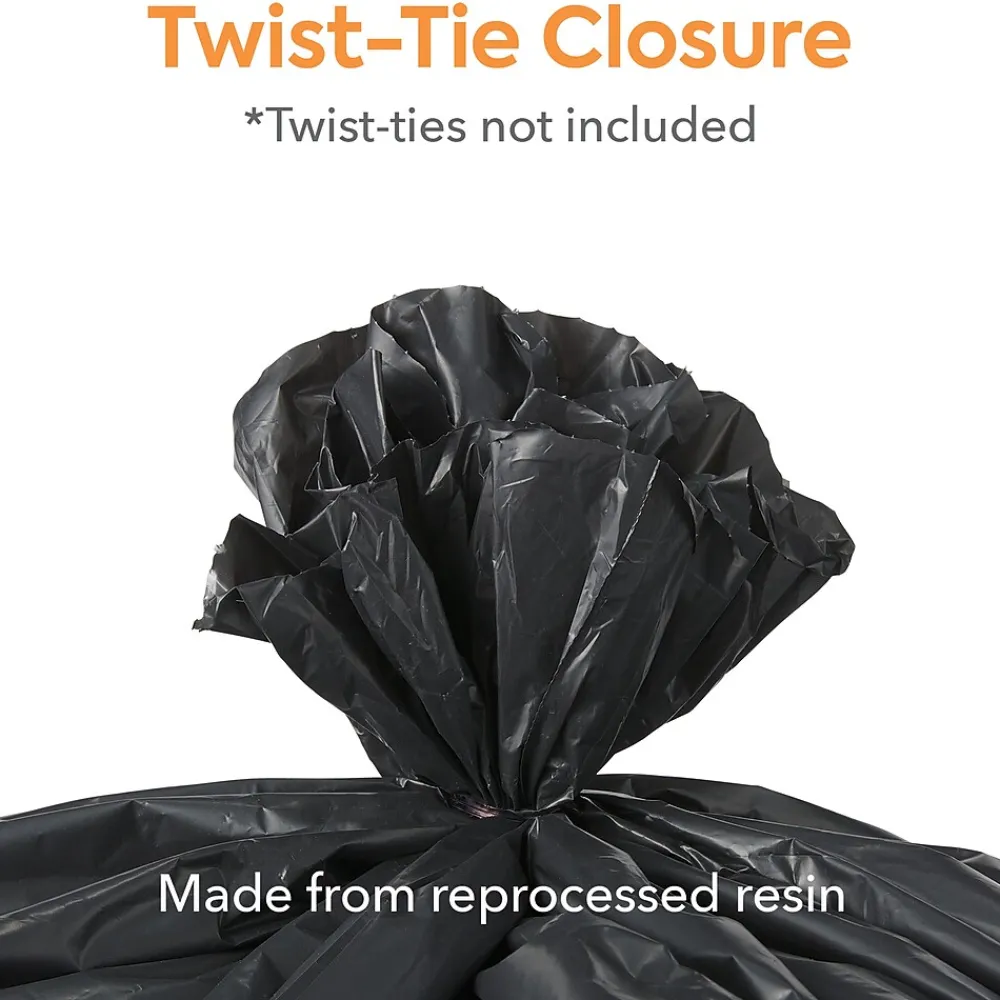 ™ 40-45 Gallon Trash Bag, 40" x 46", Low Density, 1.8 mil, Black, 100 Bags/Box (CW18208)<Coastwide Professional Best